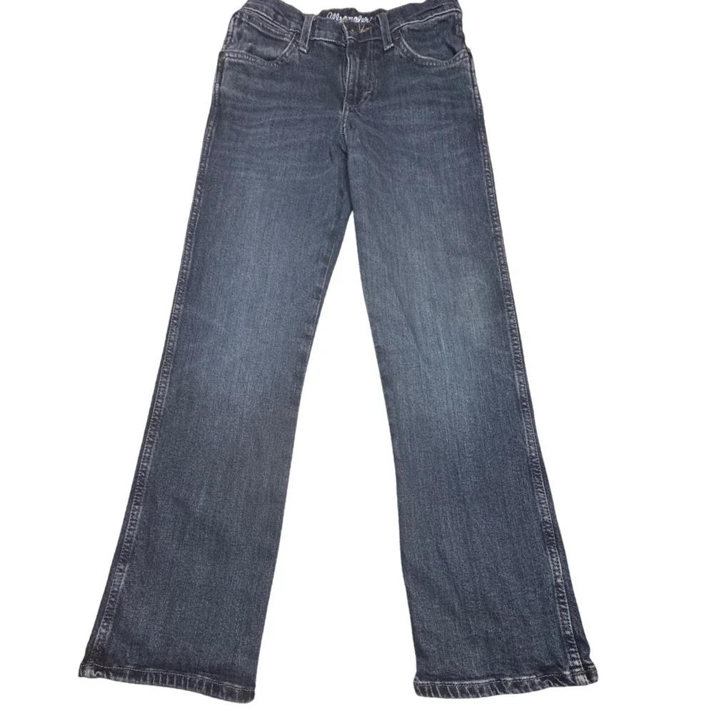 Wrangler Jeans Kids Size 12 Regular Relaxed Boot Blue Denim Western Cowboy Retro